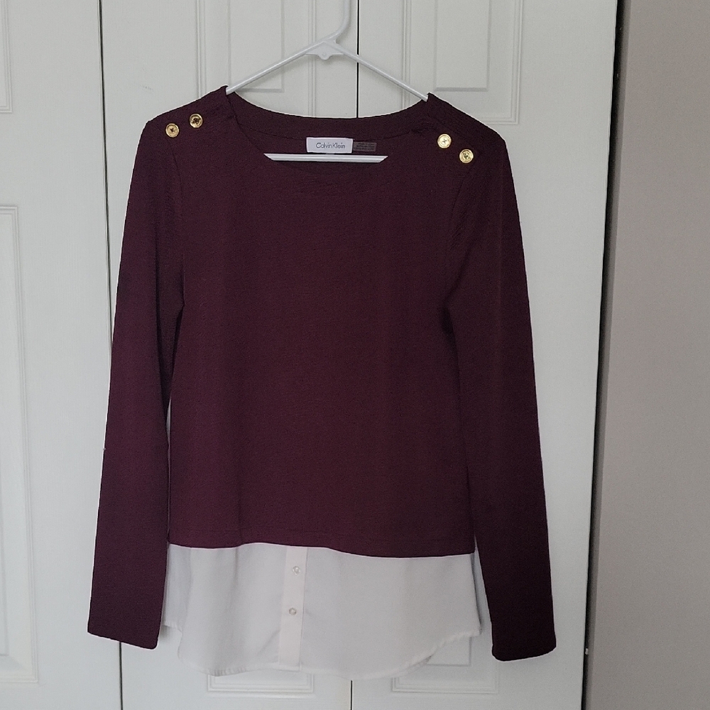 Calvin Klein Blouse with Gold Buttons